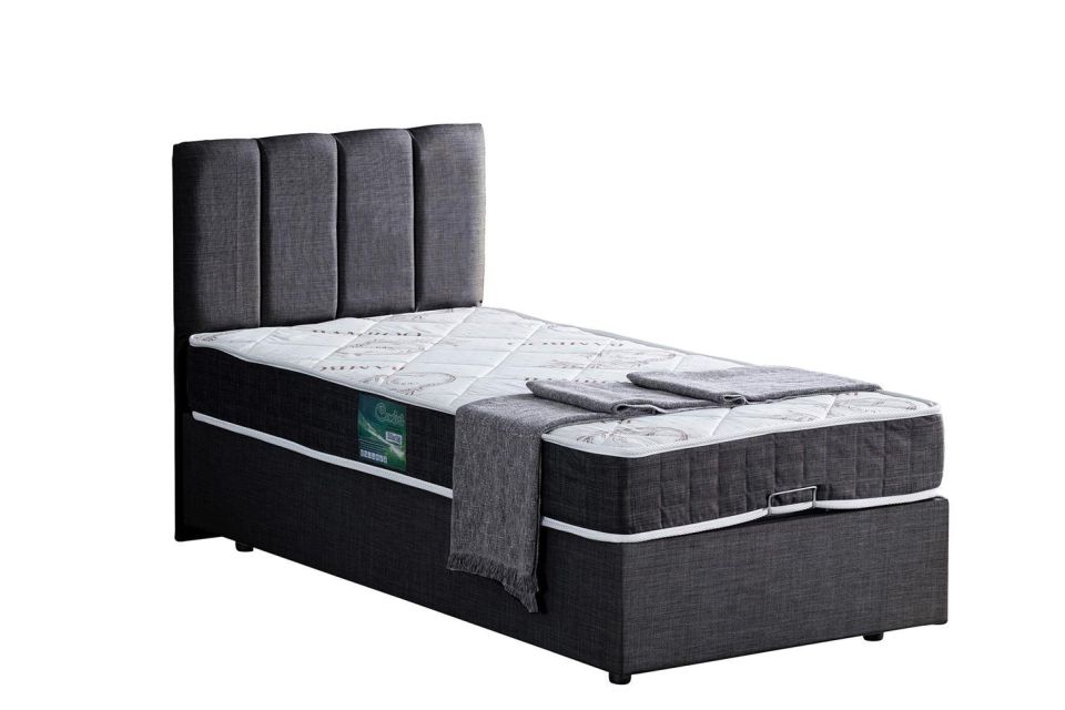 Defne Baza Başlık Comfort Yatak Seti 90 x 190 - Antrasit