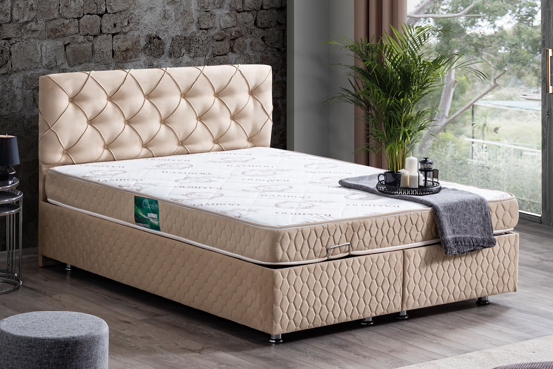Vita Baza Başlık Comfort Yatak Seti 160 x 200 - Bej