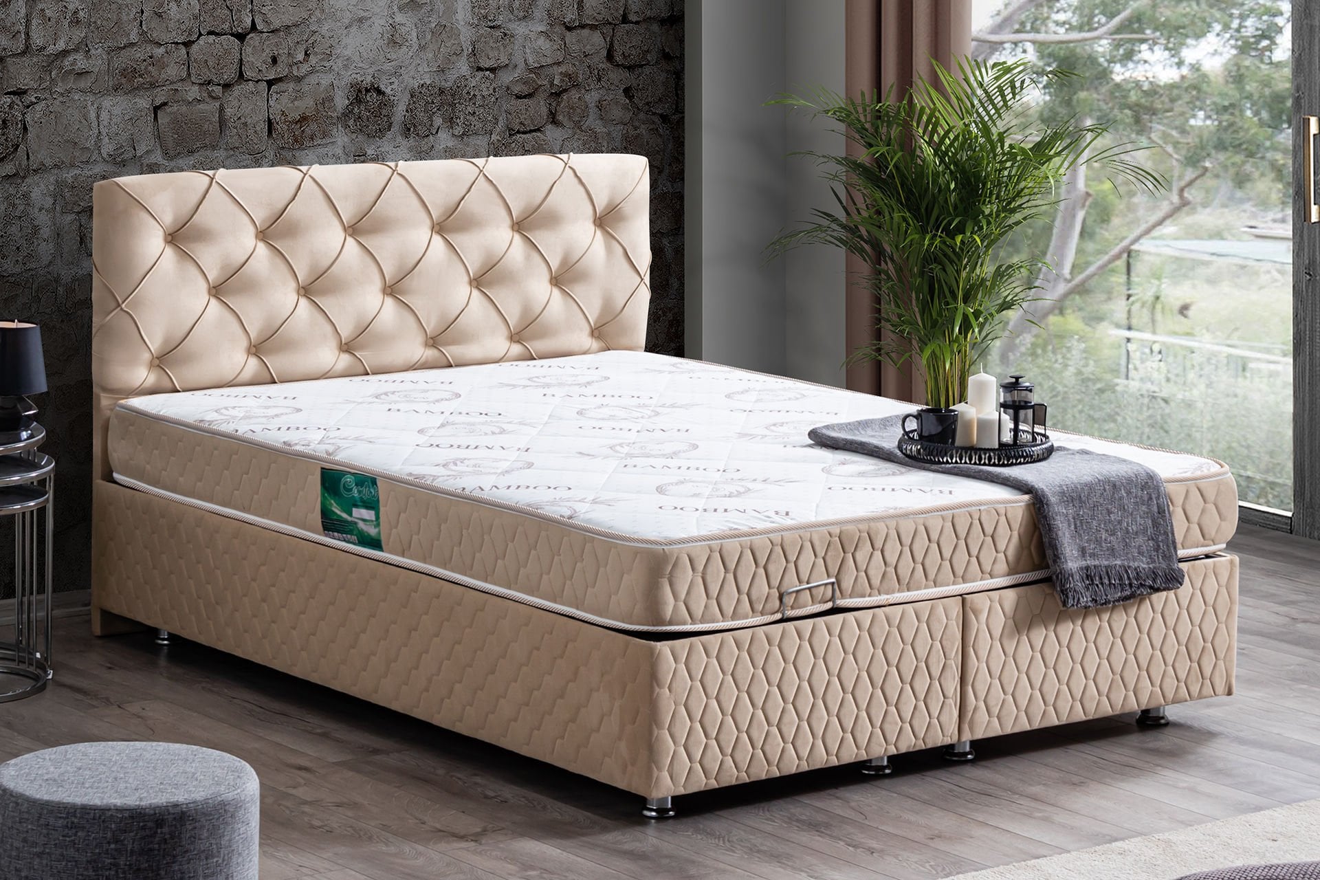 Vita Baza Başlık Comfort Yatak Seti 180 x 200 - Bej