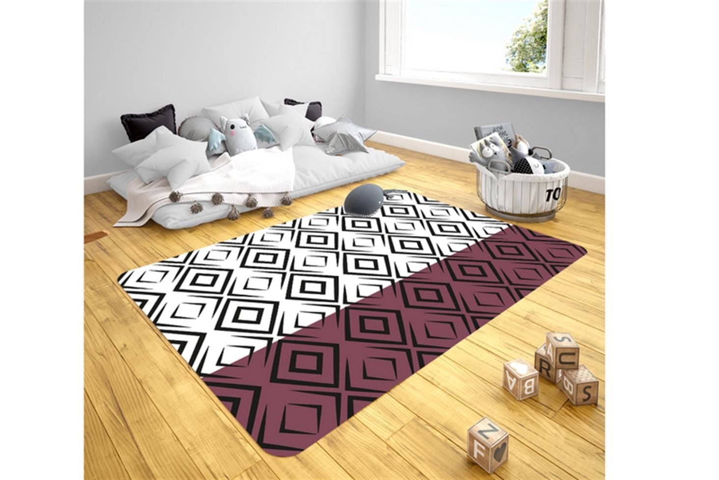 Ezgi Genç Odası Takımı Uyumlu Kaydırmaz Halı 80x160