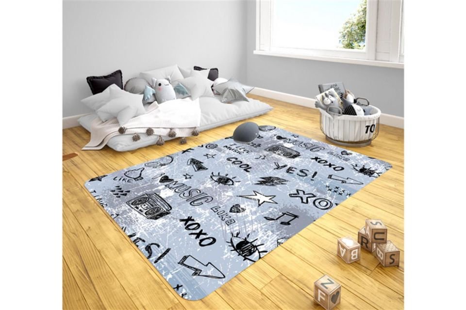Konteyner Çocuk Odası Takımı Uyumlu Kaydırmaz Halı 120x180