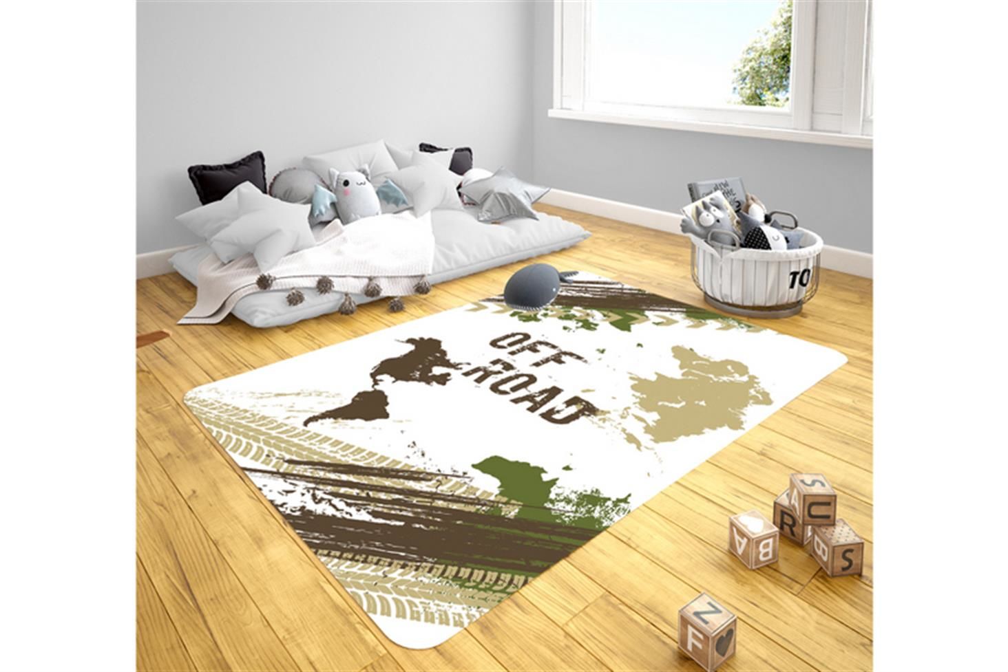 Offroad Çocuk Odası Takımı Uyumlu Kaydırmaz Halı 120x180