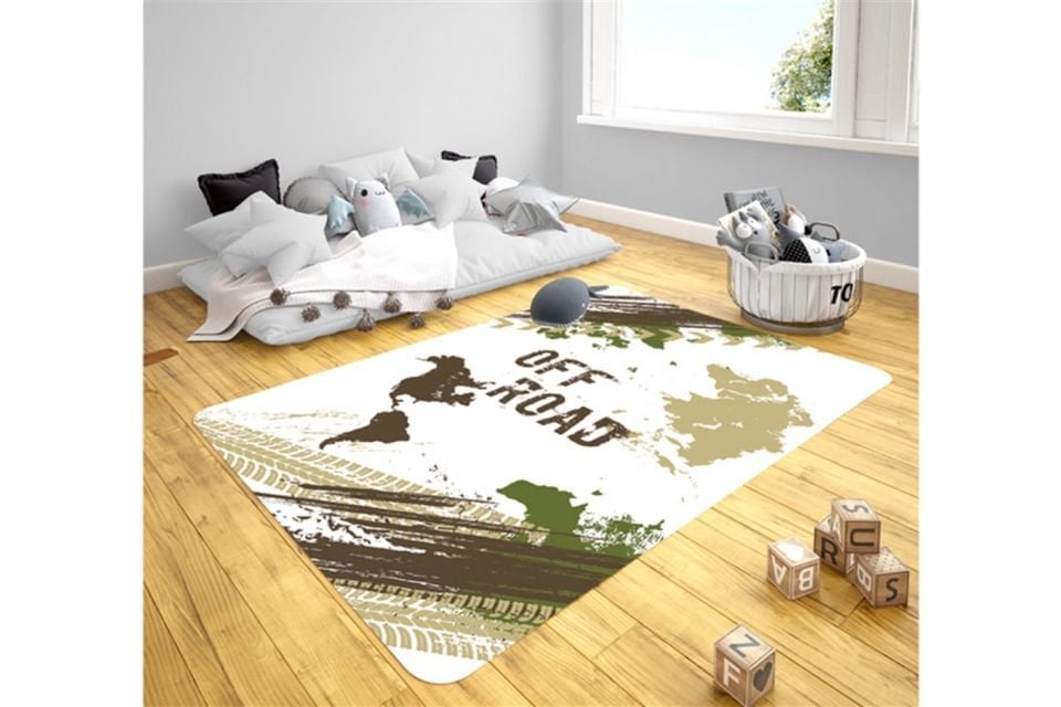 Offroad Çocuk Odası Takımı Uyumlu Kaydırmaz Halı 120x180