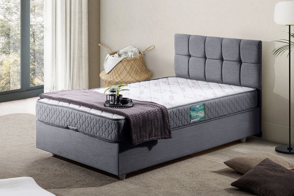 Berlin Baza Başlık Comfort Yatak Seti 120 x 200 - Gri