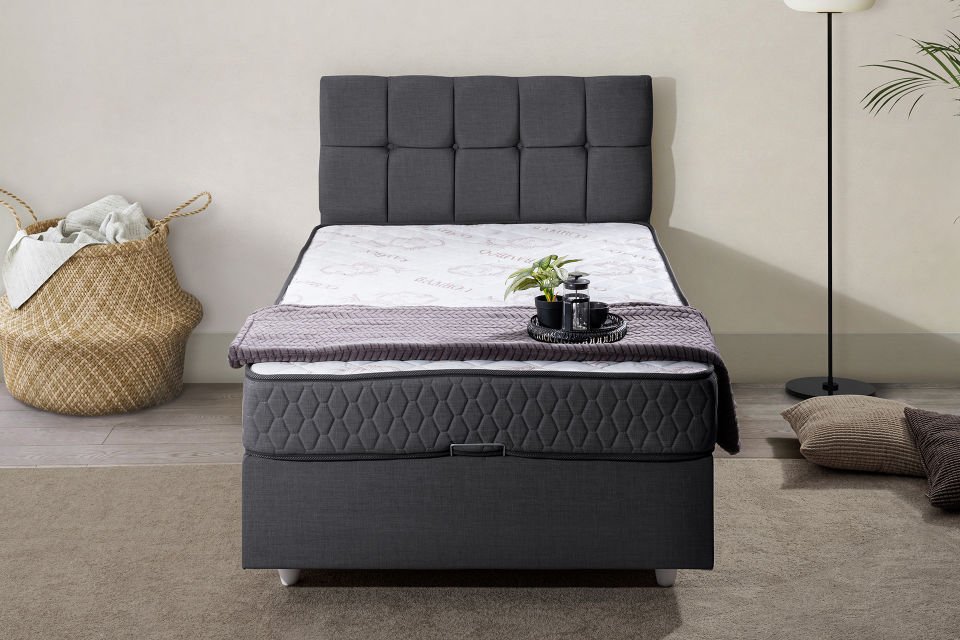 Berlin Baza Başlık Comfort Yatak Seti 100 x 200 - Antrasit