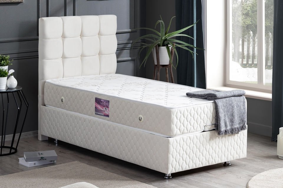 Duke Baza Başlık Deluxe Yatak Seti 120 x 200 - Krem
