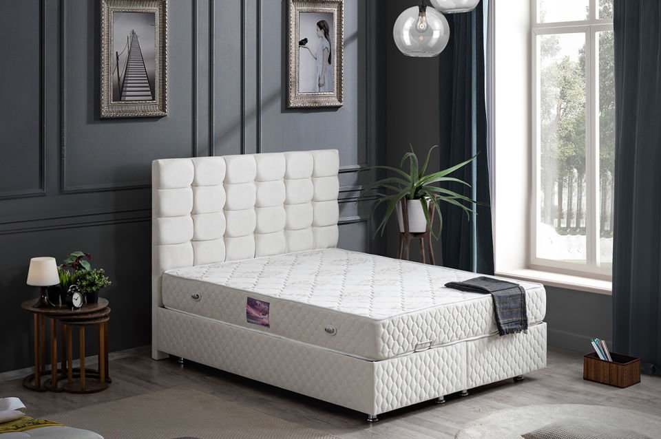 Duke Baza Başlık Deluxe Yatak Seti 140 x 190 - Krem
