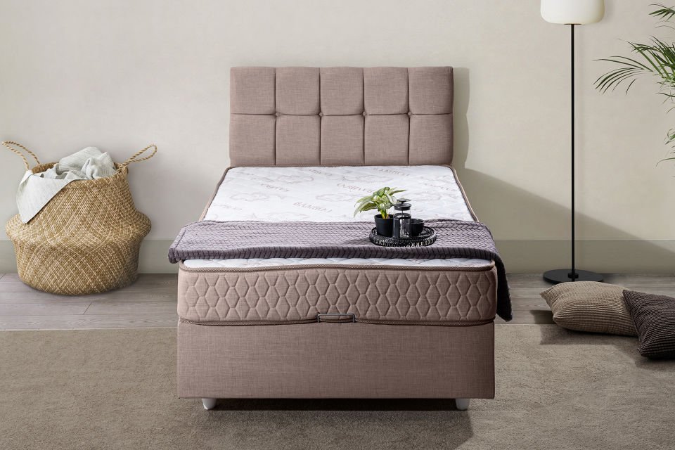 Berlin Baza Başlık Comfort Yatak Seti 90 x 190 - Kahve