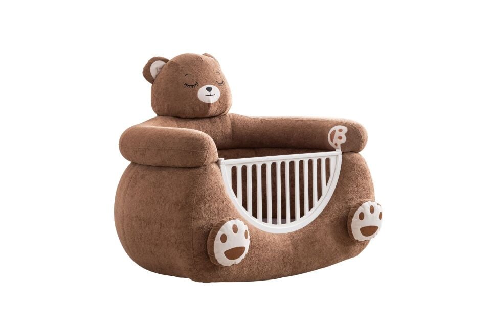 Ayıcık Peluş Kumaşlı Hayvan Figürlü Beşik