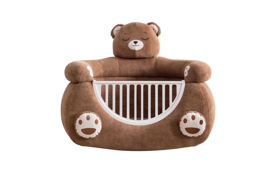 Ayıcık Peluş Kumaşlı Hayvan Figürlü Beşik