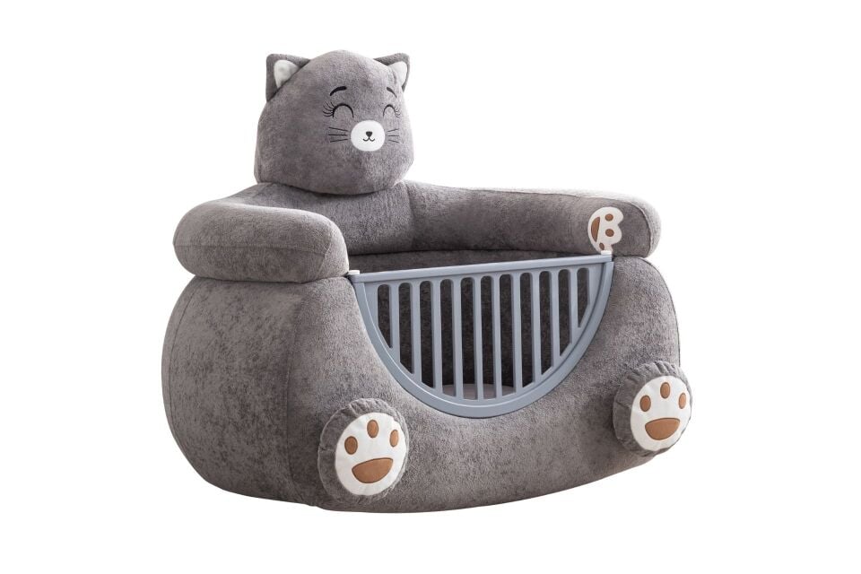 Kedi Peluş Kumaşlı Hayvan Figürlü Beşik