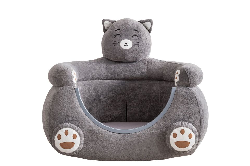 Kedi Peluş Kumaşlı, Sallanabilir ve Koltuğa Dönüşebilen Beşik