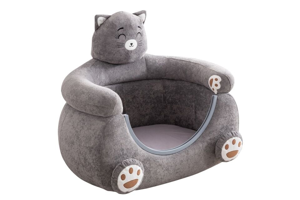 Kedi Peluş Kumaşlı Hayvan Figürlü Beşik