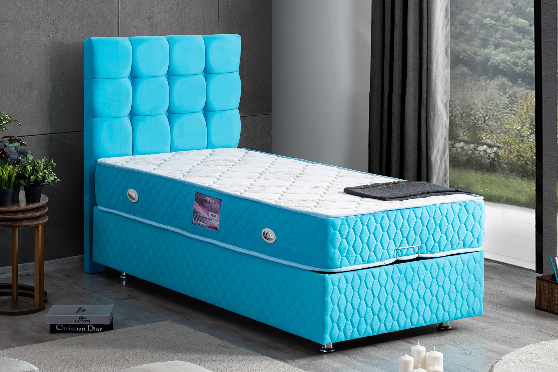 Duke Baza Başlık Deluxe Yatak Seti 120 x 200 - Turkuaz