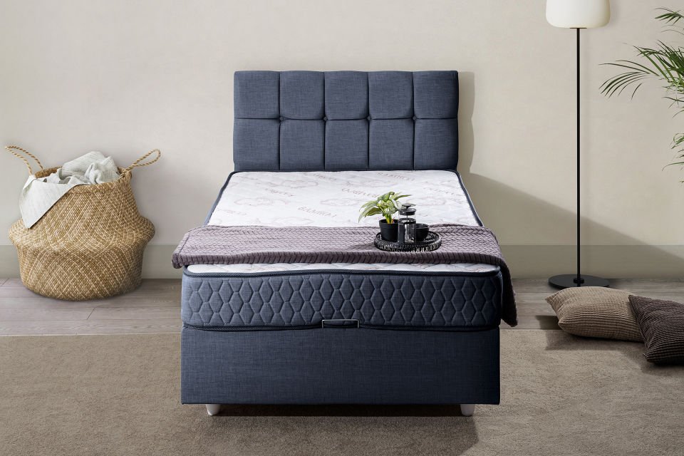 Berlin Baza Başlık Comfort Yatak Seti 90 x 190 - Lacivert