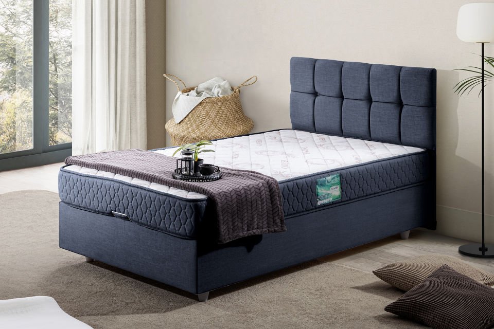 Berlin Baza Başlık Comfort Yatak Seti 100 x 200 - Lacivert
