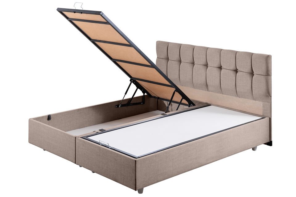 Berlin Çift Kişilik Baza Başlık Letto Yatak Seti 150 x 200 - Kahve