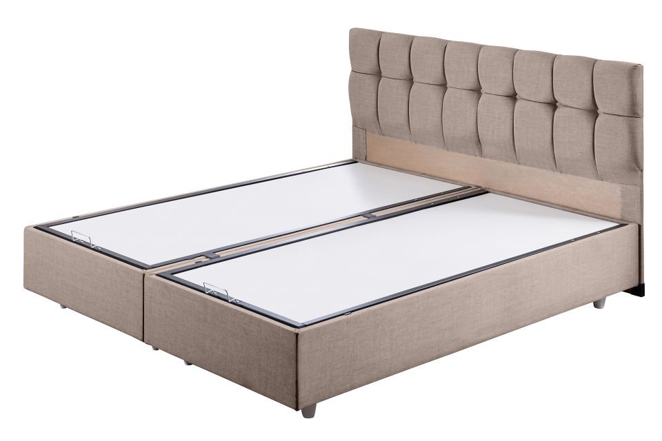 Berlin Çift Kişilik Baza Başlık Letto Yatak Seti 160 x 200 - Kahve