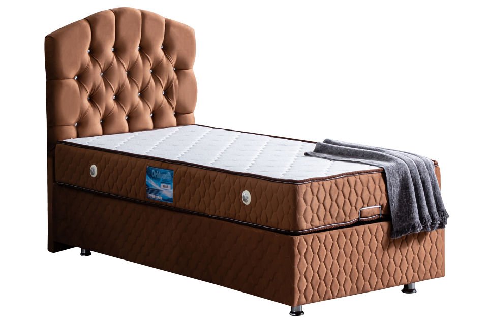 Zümrüt Baza Başlık Ortho Soft Yatak Seti 90 x 190 - Açık Kahve