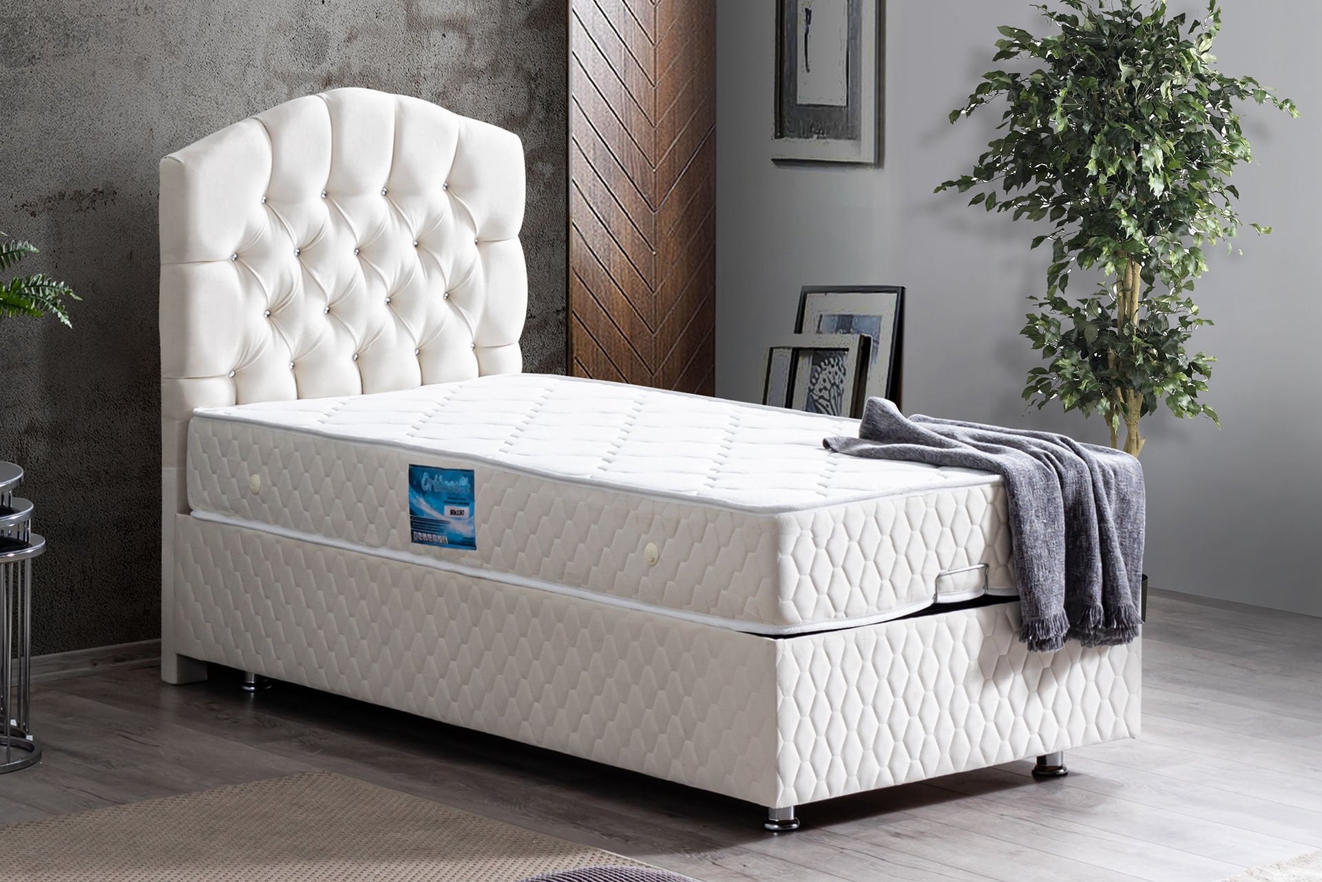 Zümrüt Baza Başlık Ortho Soft Yatak Seti 100 x 200 - Krem
