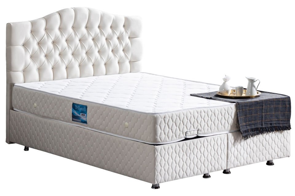 Zümrüt Baza Başlık Ortho Soft Yatak Seti 140 x 190 - Krem