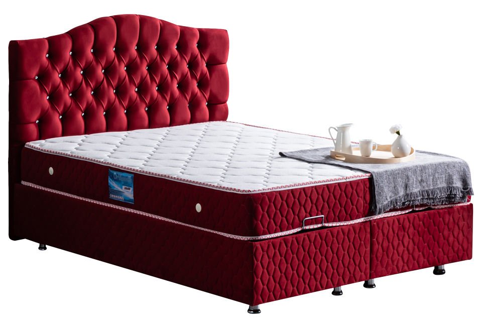 Zümrüt Baza Başlık Ortho Soft Yatak Seti 180 x 200 - Bordo