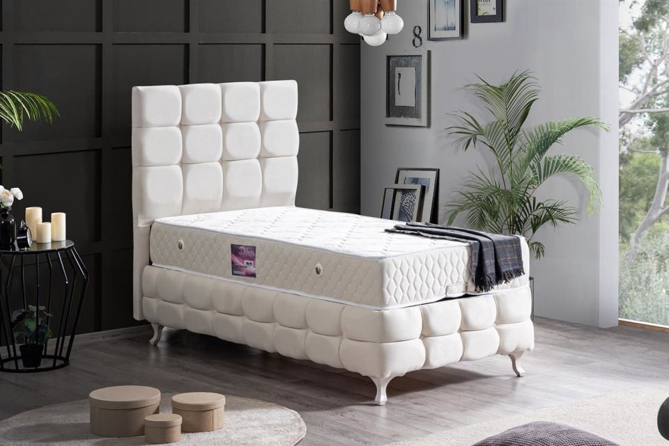 Duke Lux Baza Başlık Deluxe Yatak Seti 90 x 200 - Krem