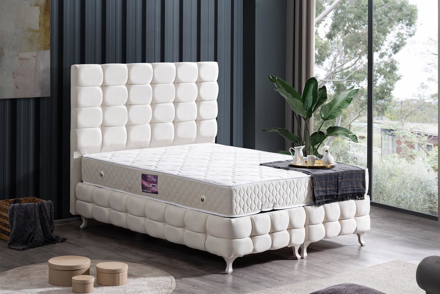 Duke Lux Baza Başlık Deluxe Yatak Seti 160 x 200 - Krem
