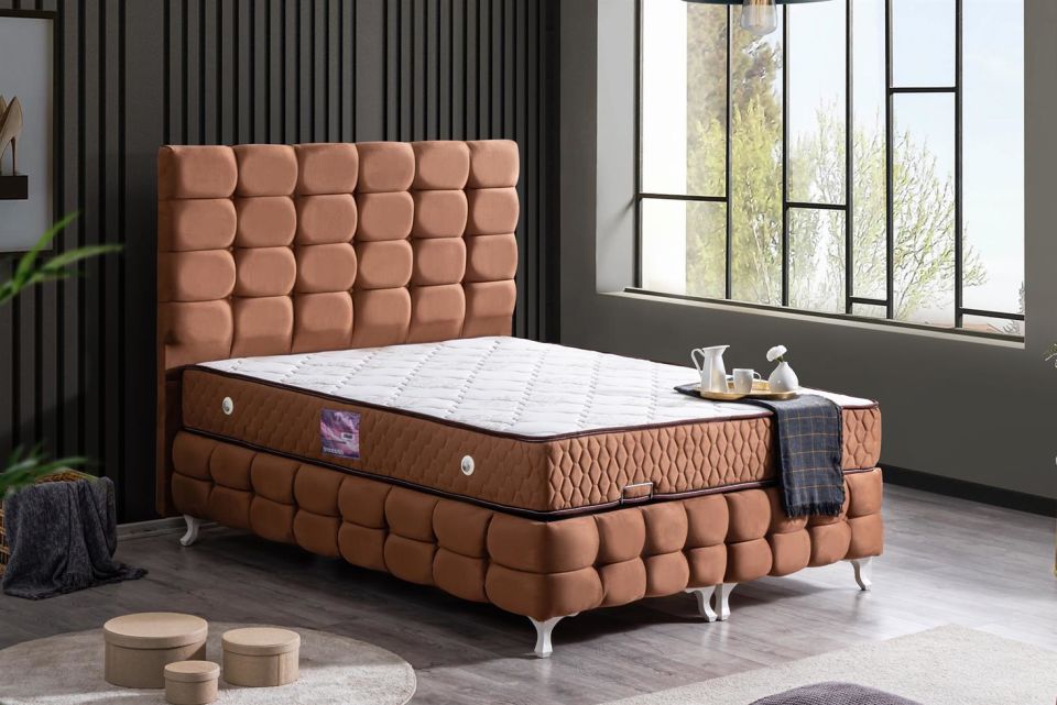 Duke Lux Baza Başlık Deluxe Yatak Seti 160 x 200 - Açık Kahve