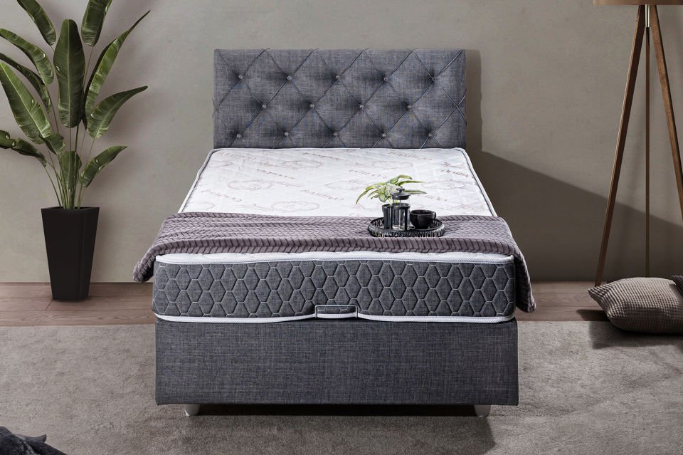 Eylül Baza Başlık Comfort Yatak Seti 120 x 200 - Gri