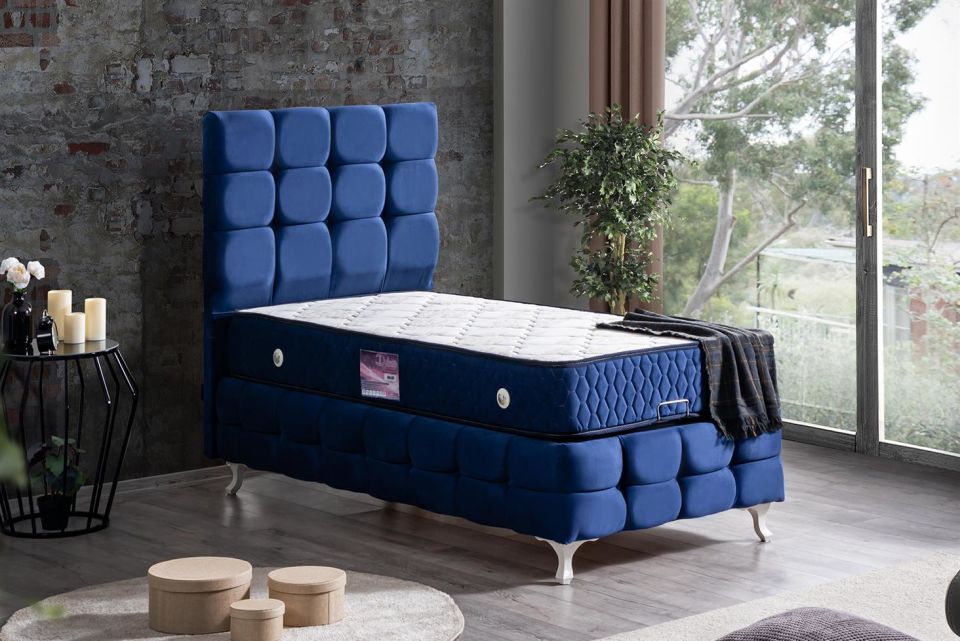 Duke Lux Baza Başlık Deluxe Yatak Seti 90 x 200 - Lacivert