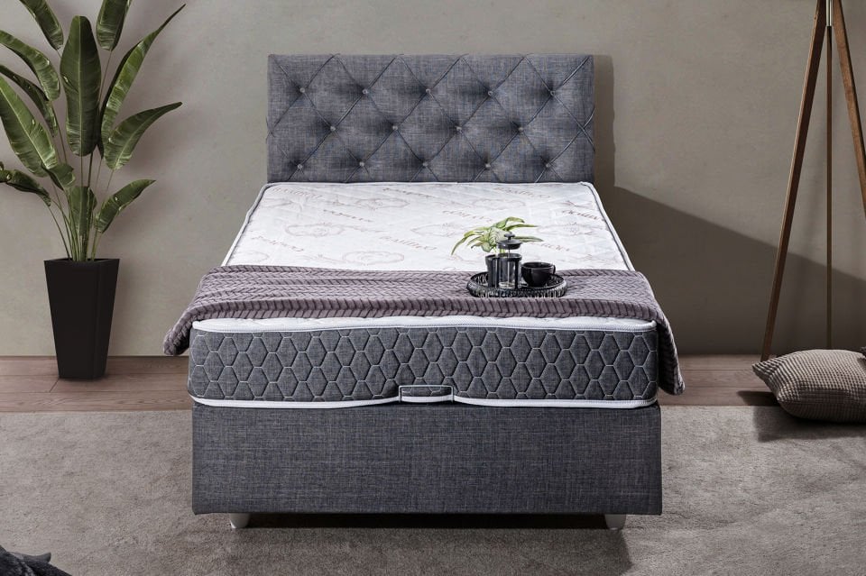 Eylül Baza Başlık Comfort Yatak Seti 100 x 200 - Antrasit
