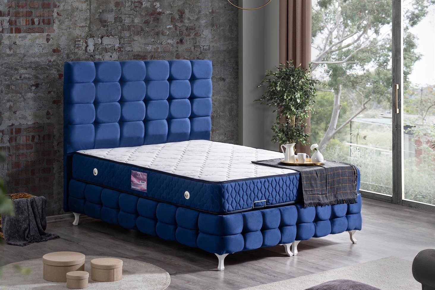 Duke Lux Baza Başlık Deluxe Yatak Seti 180 x 200 - Lacivert