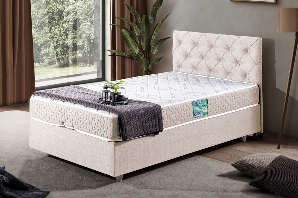 Eylül Baza Başlık Comfort Yatak Seti 120 x 200 - Krem