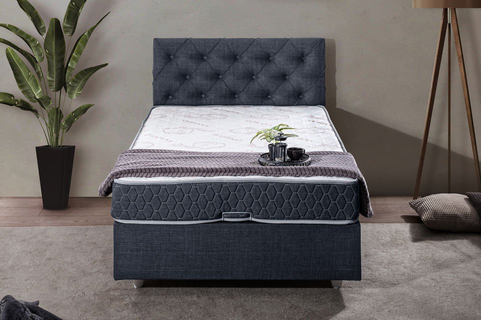 Eylül Baza Başlık Comfort Yatak Seti 100 x 200 - Lacivert