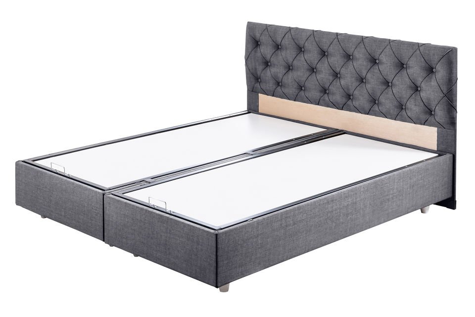 Eylül Çift Kişilik Baza Başlık Letto Yatak Seti 150 x 200 - Gri