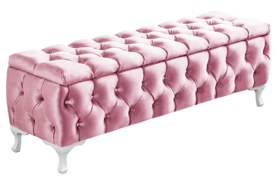 Yatak Ucu Pufu, Cappy Bench, Sandıklı Ayakucu Pufu Pembe - 40x50x150