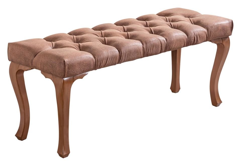 Yatak Ucu Pufu, Lükens Bench Ayakucu Pufu Kahverengi - 40x50x120
