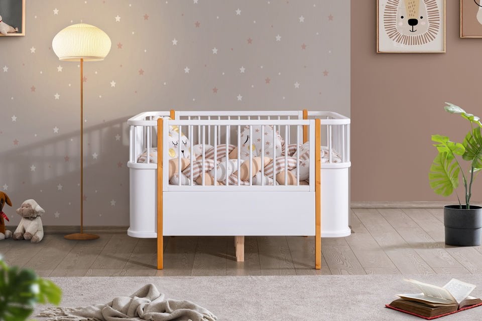 Bella Büyüyen MDF Beşik Sabit - Ceviz