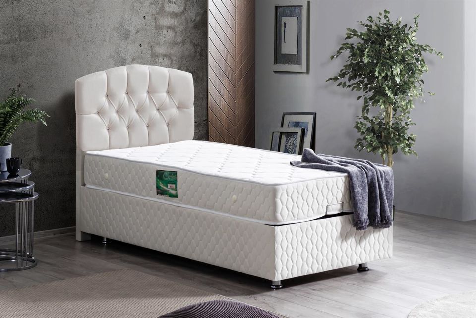 Efes Baza Başlık Comfort Yatak Seti 90 x 200 - Krem